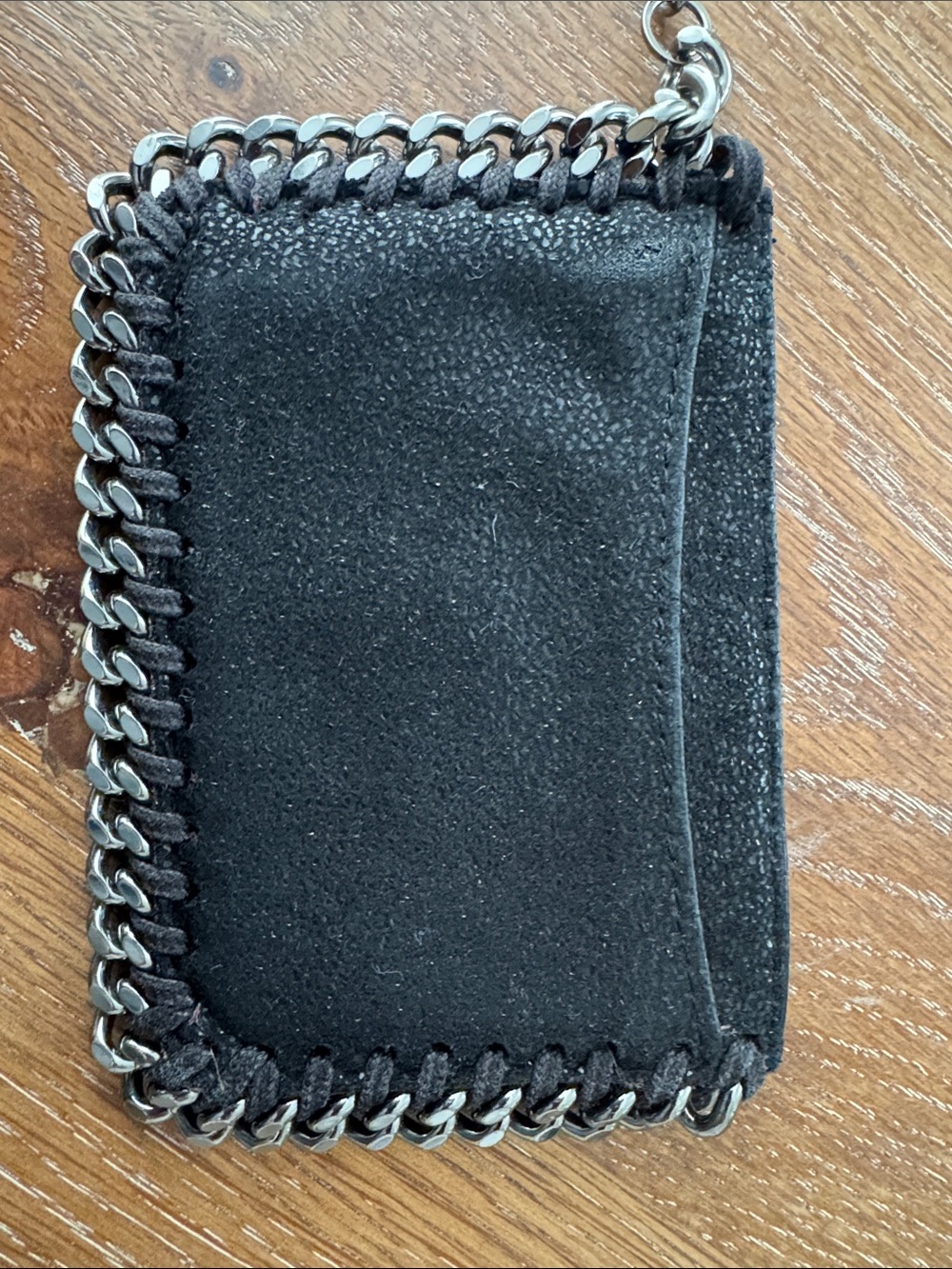Authentic Stella McCartney Falabella Black Chain-Trim Card Holder - Picture 3 of 4